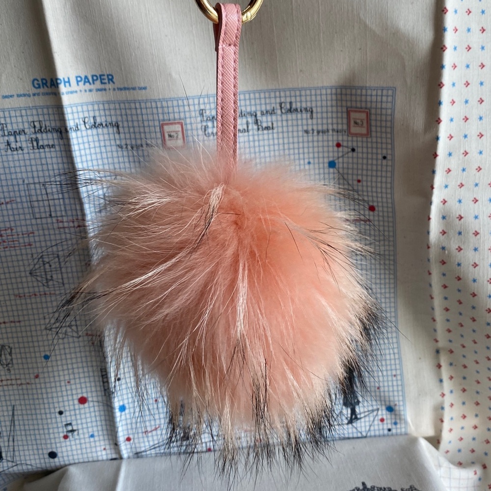 pink furry keychain